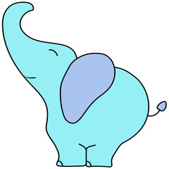 Cute cartoon elephant, vector icon or logo for baby shower EPS10