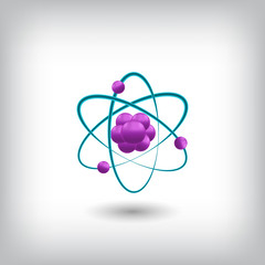 Atom Icon. Physics Logo. Atom Model. Vector Illustration