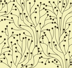 Seamless pattern with flowers balls