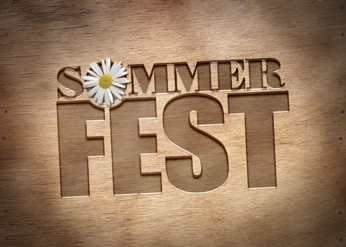 Sommerfest Typo- Blume - Holz 4