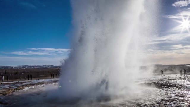 Cinemagraph loop - Strokkur geyser eruption - Motion photo 