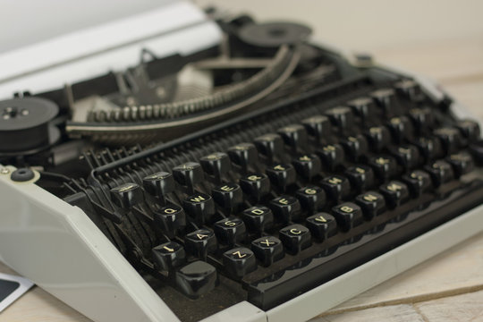 Close up of an old typewriter