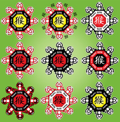 Chinese year of the monkey design frame graphic