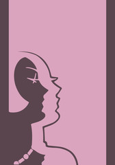 Illustration of woman. Art deco style