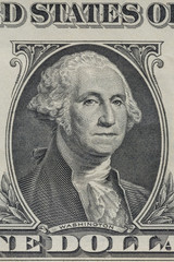Close-up of Portrait one dollar bill