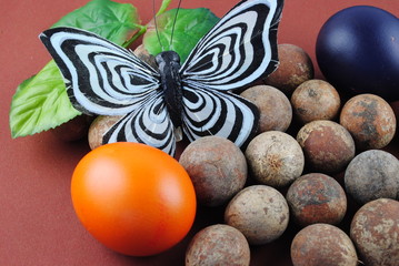 Ostereier mit Schmetterling