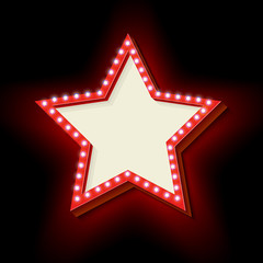Obraz premium Vintage red arrow with glowing lights