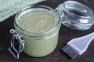 Organic cosmetic mask (scrub) with natural extracts