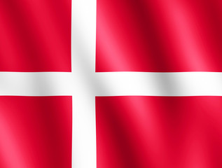 Obraz premium Flag of Denmark waving in the wind