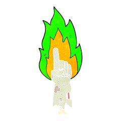 retro cartoon pointing zombie hand