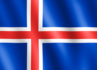 Flag of Iceland waving in the wind