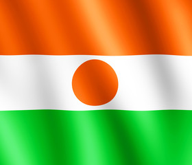 Flag of Niger waving in the wind