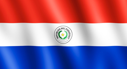Flag of Paraguay waving in the wind