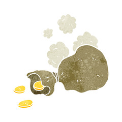 retro cartoon bag of money