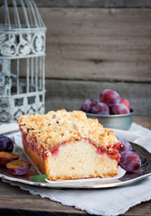 Fruitcake with plums