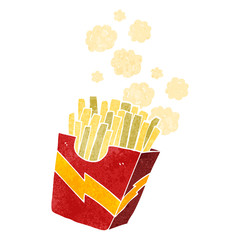 retro cartoon french fries