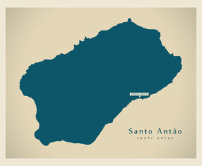 Modern Map - Santo Antao CV