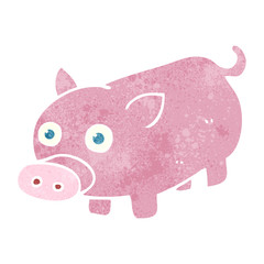 retro cartoon piglet