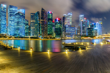 Fototapeta na wymiar Landscape of the Singapore financial district and business building