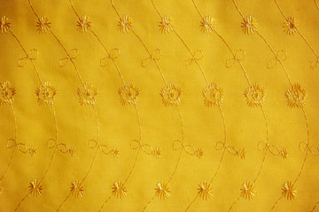 gold guipure, embroidery on cloth for wedding dress, texture