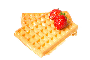 Waffeln mit Erdbeeren
