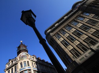 Schönes Leipzig, Reichsstraße/ Ecke Schuhmachergäßchen mit Riquet Haus und Specks Hof