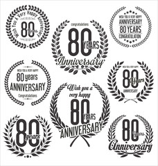 Anniversary laurel wreath retro vintage design