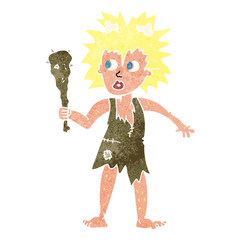 retro cartoon cave woman