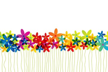Seamless Rainbow Floral Background - 103721807
