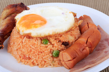 Thai food, American style breakfast set, American fried rice.