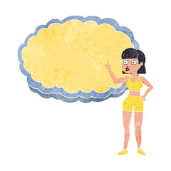 retro cartoon gym woman