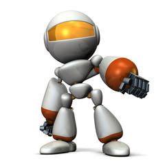 Fototapeta premium 虚勢をはるロボット（三頭身）