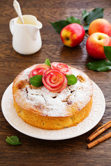 apple pie with vanilla cream.