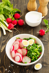 Salad of radish and green onions.
