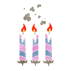 retro cartoon birthday cake candles