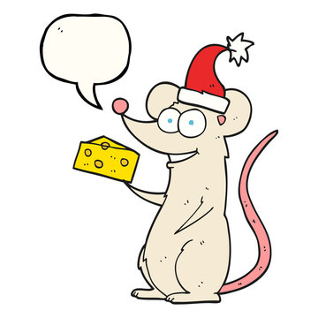 speech bubble cartoon christmas mouse