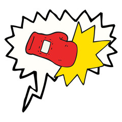 speech bubble cartoon boxing glove