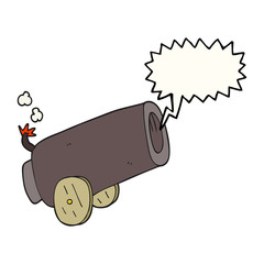 speech bubble cartoon cannon