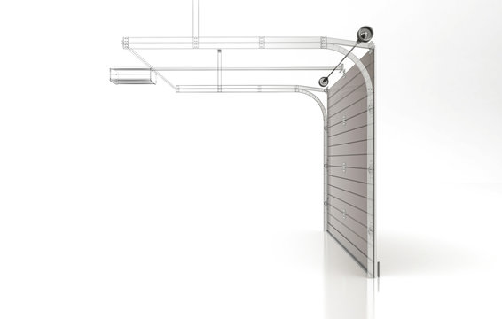 Garage, porte sezionali, progetto, 3d
