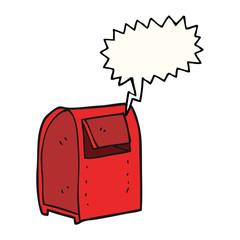 speech bubble cartoon mailbox