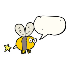 speech bubble cartoon angry bee