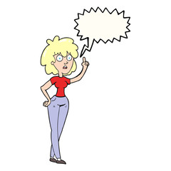 speech bubble cartoon woman