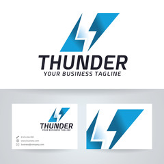 Thunder vector logo with business card template