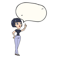 speech bubble cartoon woman asking question