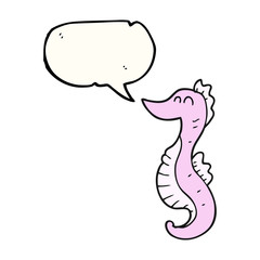 speech bubble cartoon seahorse