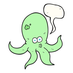speech bubble cartoon octopus