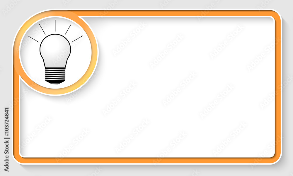 Poster yellow text frame and white circle box with bulb symbol