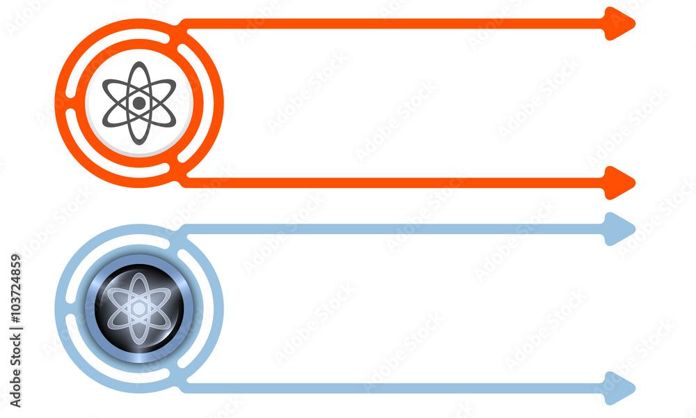 Poster colored abstract boxes for your text and science symbol