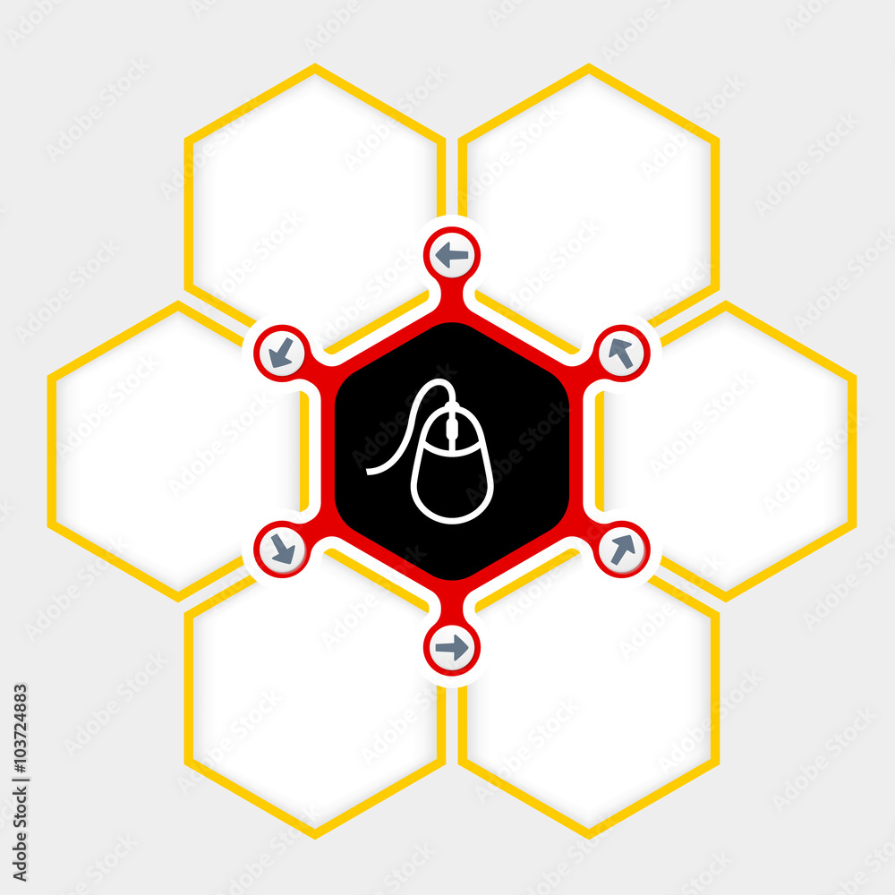 Poster abstract hexagons for your text and mouse symbol