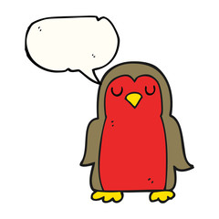 speech bubble cartoon christmas robin